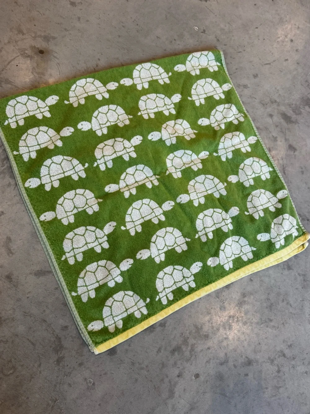 Pottery Barn Kids Green Turtle Pattern Towel 23x47.5”